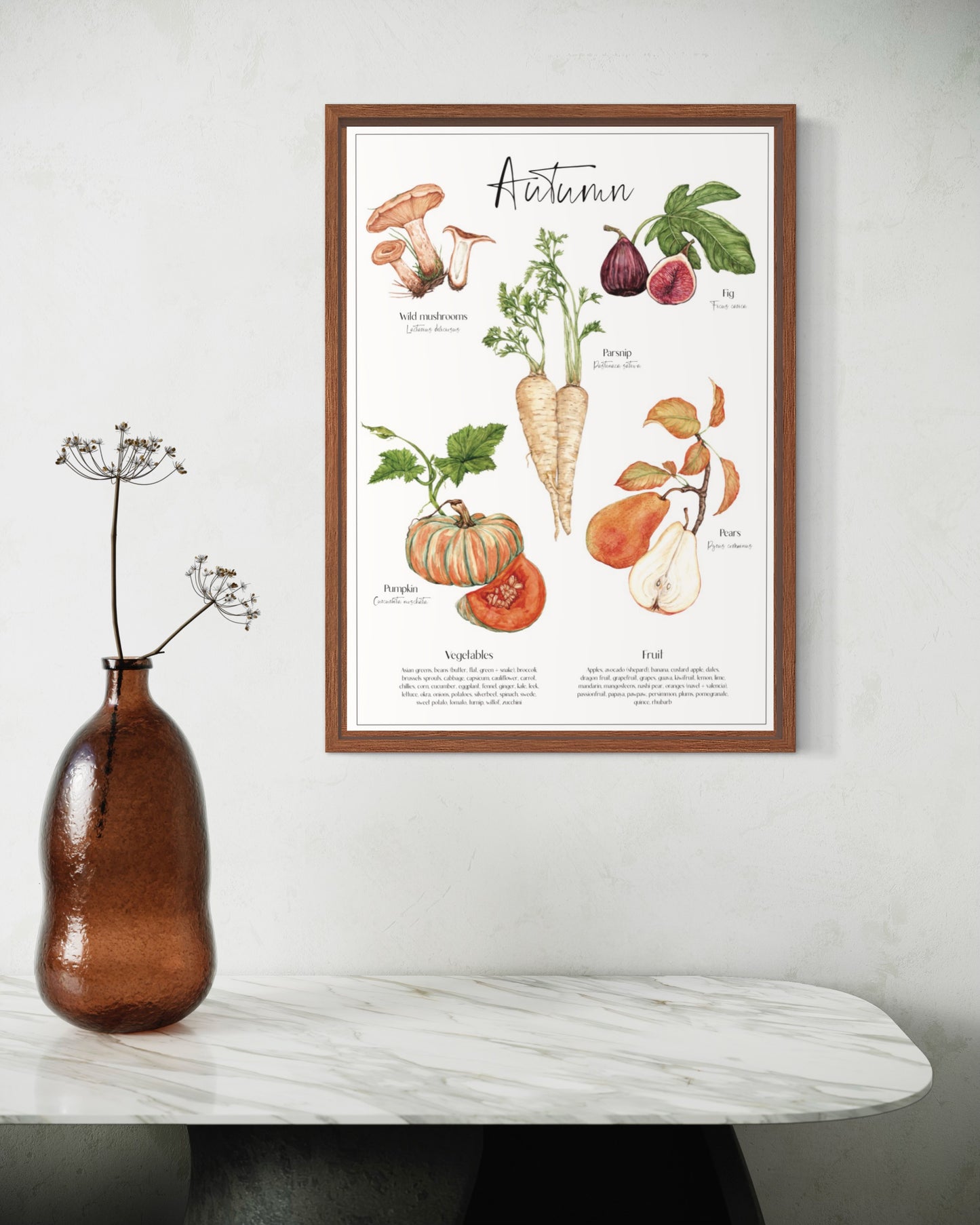 Autumn seasonal produce poster